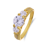 Ring, 925 Silber, vergoldet, mit Zirkonia