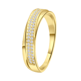 Zilveren goldplated ring met zirkonia