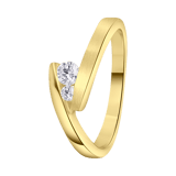 Zilveren goldplated ring met zirkonia voor dames