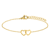 Zilveren goldplated fantasiearmband met hanger hart voor dames