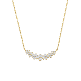 Zilveren goldplated ketting met hanger bloem met zirkonia voor dames