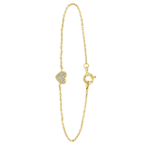 Zilveren goldplated armband hart met zirkonia