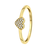 Ring, 925 Silber, vergoldet, Herz mit Zirkonia