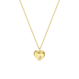 Zilveren goldplated ketting met hanger hart met zirkonia voor dames