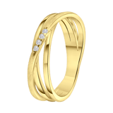 Vergoldeter Ring aus 925 Silber, matt/glänzend mit Zirkonia