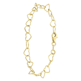 Armband, 925 Silber, vergoldet, Herzglieder