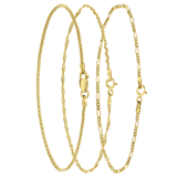 Set mit drei Armbändern aus 925 Silber, vergoldet