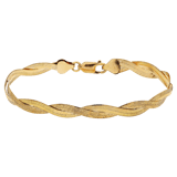Gerecycleerd zilveren goldplated armband gedraaid