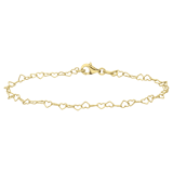 Zilveren goldplated armband hartschakel