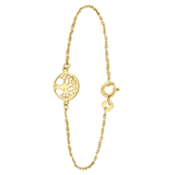 Silbernes vergoldetes Armband Baum des Lebens