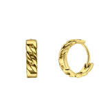 Zilveren goldplated oorringen gourmet schakel voor dames