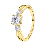 Zilveren goldplated ring met zirkonia