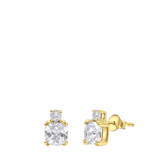 Zilveren goldplated oorknoppen met zirkonia voor dames