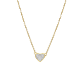 Zilveren goldplated ketting met hanger hart met zirkonia voor dames