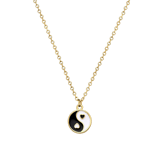 Goldfarbene Bijoux-Halskette mit Yin Yang