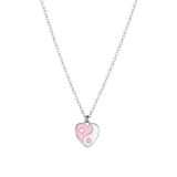 Bijoux zilverkleurige ketting met hanger hart voor dames