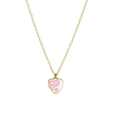 Goldfarbene Bijoux-Halskette mit Yin und Yang Herz