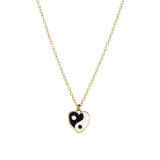 Goldfarbene Bijoux-Halskette mit Yin und Yang Herz