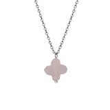 LuLu Jewels stainless steel ketting met rozenkwarts voor dames