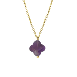 Halskette aus vergoldetem Edelstahl mit Amethyst-Anhänger