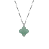 Stainless steel ketting met groene aventurijn voor dames