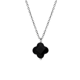 Stainless steel ketting met zwarte agaat