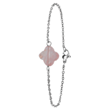 Stainless steel armband met rhodoniet