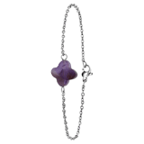 Stainless steel armband met amethist