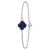 Stainless steel armband met lapis lazuli