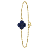 Armband, Edelstahl, vergoldet, mit Lapis Lazuli