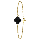 Armband, Edelstahl, vergoldet, mit schwarzem Achat