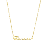 Namenskette aus Edelstahl mit goldener Signatur