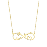 Stainless steel goldplated naamketting voor dames