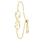 Stainless steel goldplated naamarmband voor dames