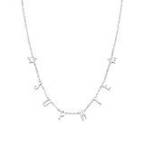 Zilveren naamketting sterren voor dames
