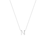 9 karaat witte ketting met letter hanger
