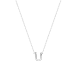 9 karaat witte ketting met letter hanger
