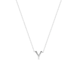9 karaat witte ketting met letter hanger