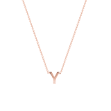 9 karaat rose ketting met letter hanger
