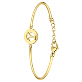 Stainless steel goldplated fantasiearmband met sterrenbeeld Ram voor dames