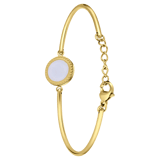 Stainless steel goldplated fantasiearmband met hanger voor dames