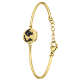 Stainless steel goldplated fantasiearmband munt voor dames