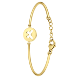 Stainless steel goldplated fantasiearmband munt voor dames
