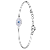 Stainless steel armband oog met kristal