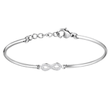Unendliches Edelstahlarmband mit Kristall