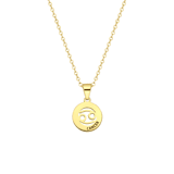 Stainless steel goldplated ketting met hanger sterrenbeeld Kreeft voor dames