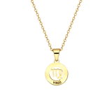 Vergoldetes Edelstahlcollier mit Sternbild Jungfrau