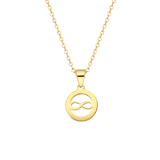 Stainless steel goldplated ketting met hanger munt voor dames