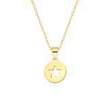 Stainless steel goldplated ketting met hanger ster voor dames
