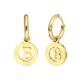 Vergoldete Edelstahlohrringe mit Buchstabe - B